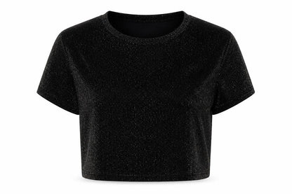 Womens UK Size 12 cameo rose Black Cropped T-Shirt