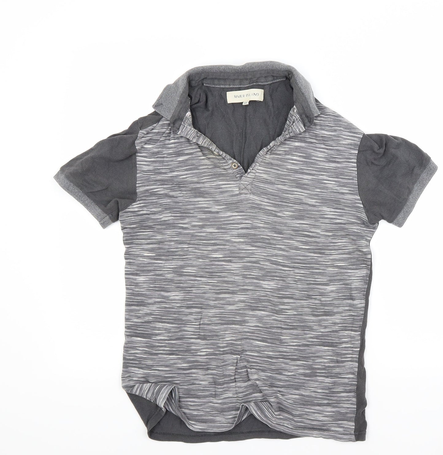 River Island Mens Grey    Polo Size XS