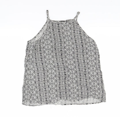 Womens UK Size 8 New Look Grey Basic Tank