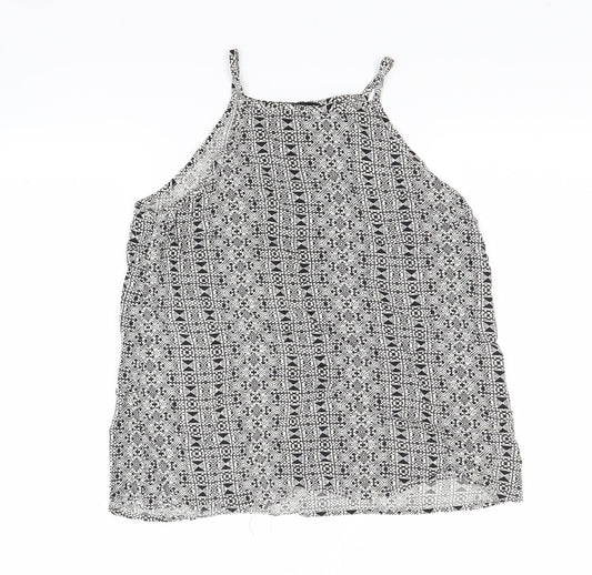 Womens UK Size 8 New Look Grey Basic Tank