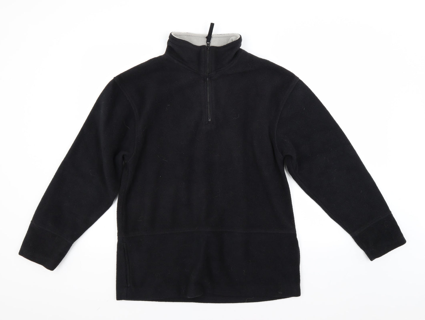 Active Womens Black  Fleece Jacket Coat Size 12