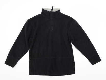 Active Womens Black  Fleece Jacket Coat Size 12