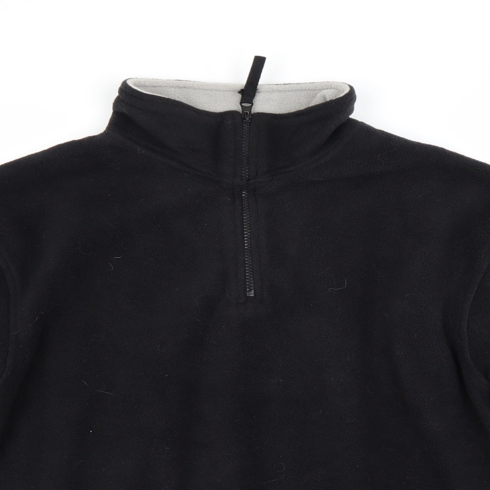 Active Womens Black  Fleece Jacket Coat Size 12