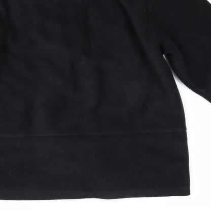 Active Womens Black  Fleece Jacket Coat Size 12