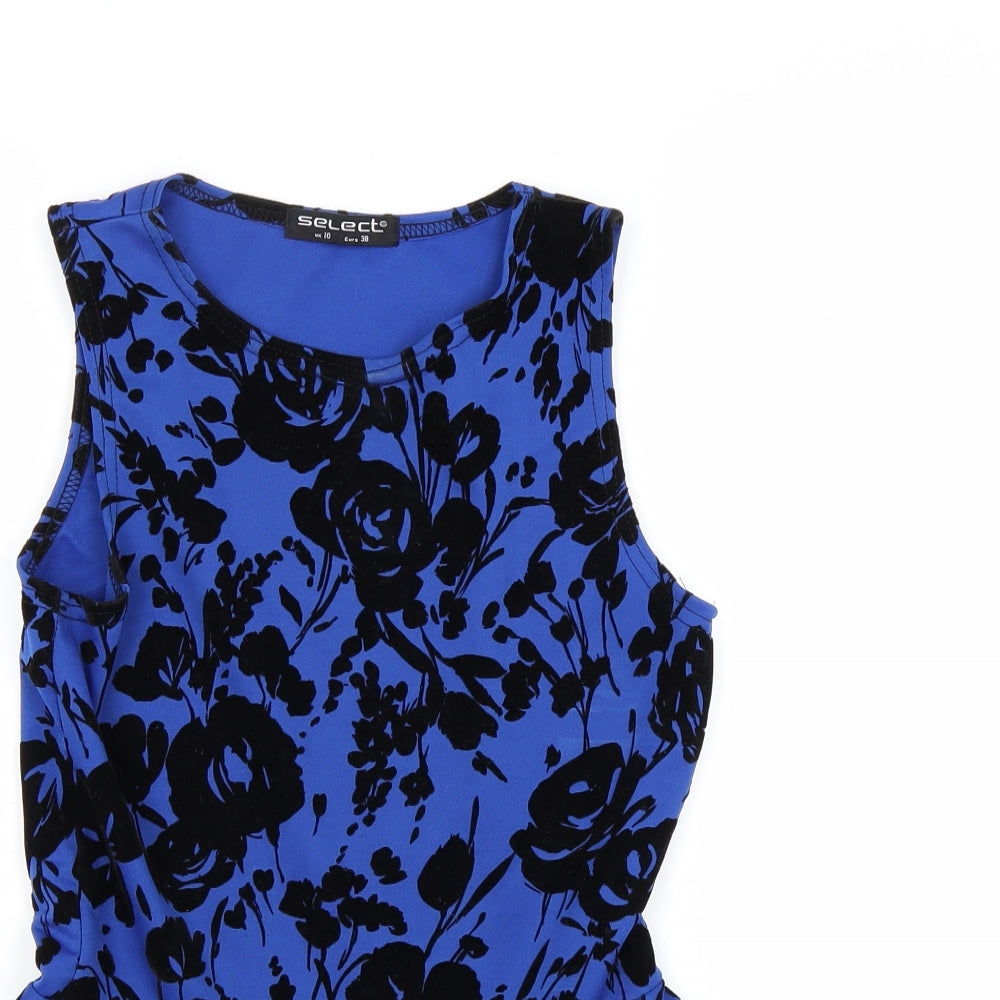 Womens UK Size 10 Select Blue Tunic Blouse