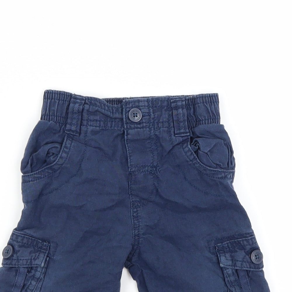 Marks and Spencer Boys Blue   Cargo Trousers Size 6-9 Months
