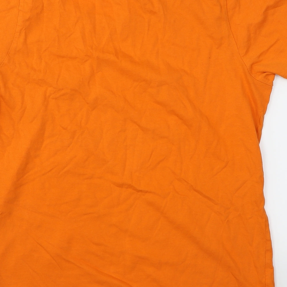 Osaga Womens Orange   Basic T-Shirt Size 2XL