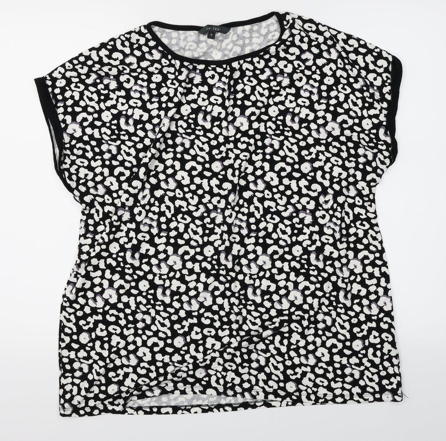 Womens UK Size 16 Love Tees Black Basic T-Shirt