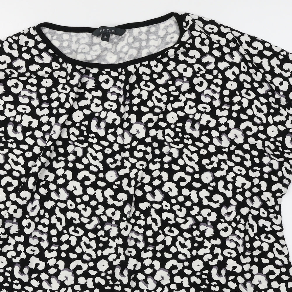 Womens UK Size 16 Love Tees Black Basic T-Shirt