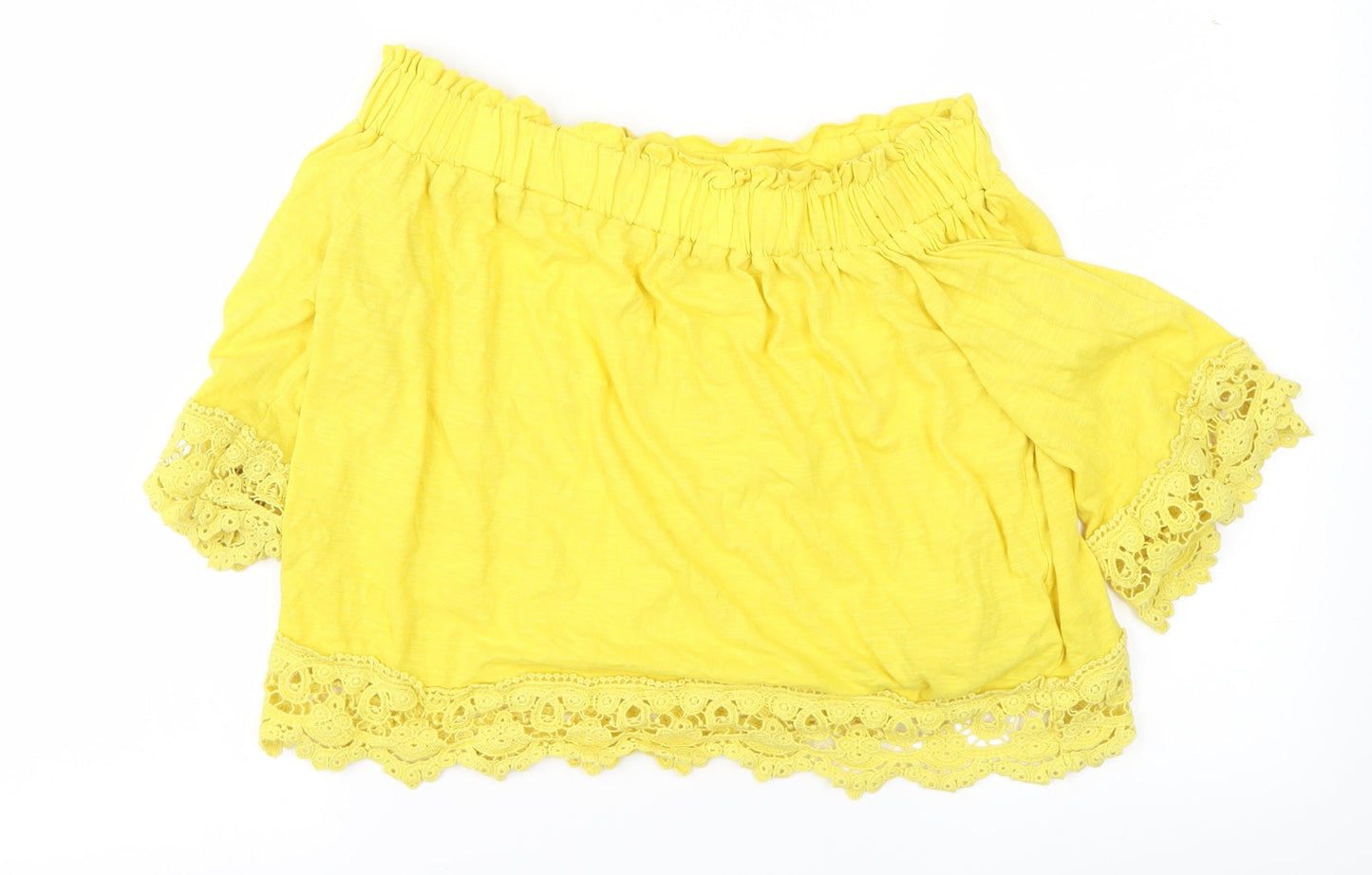 Womens UK Size 12 Select Yellow Basic T-Shirt