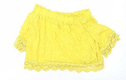 Womens UK Size 12 Select Yellow Basic T-Shirt