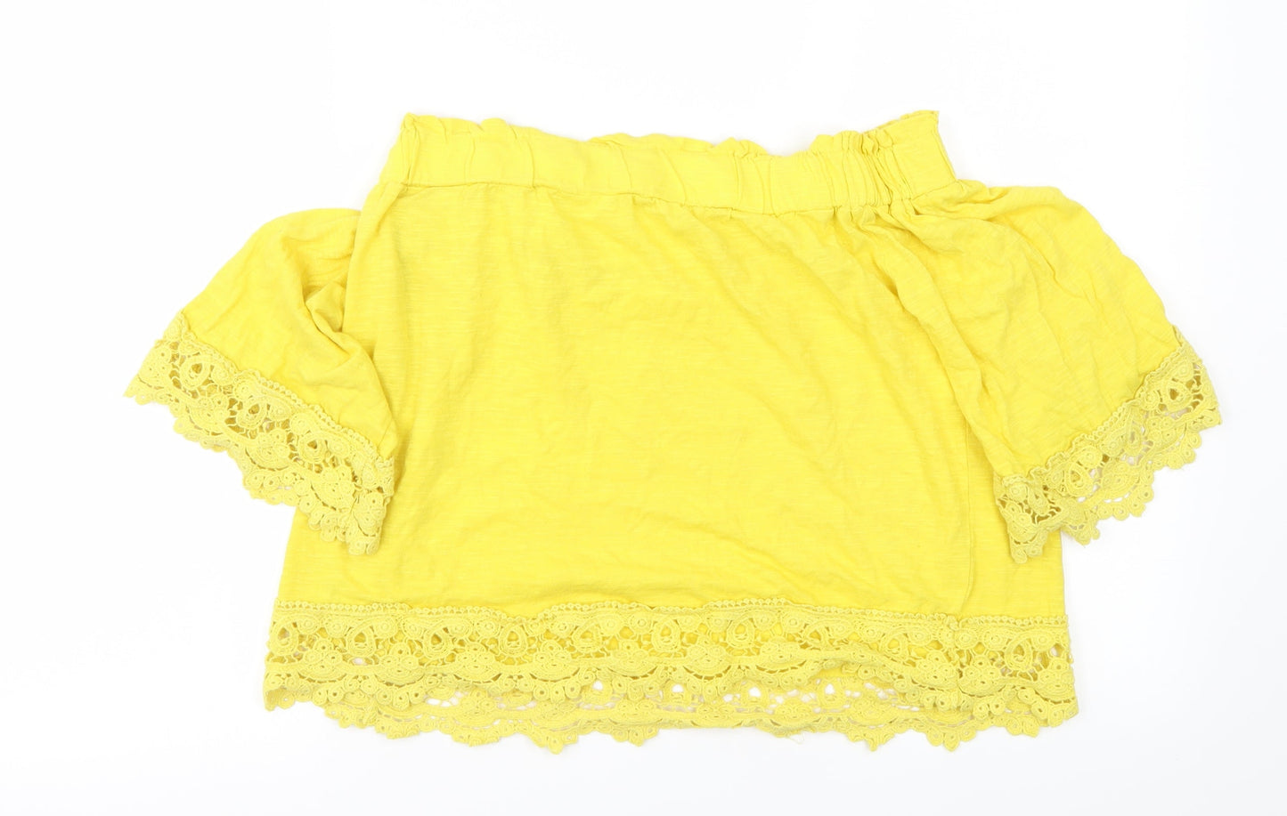 Womens UK Size 12 Select Yellow Basic T-Shirt