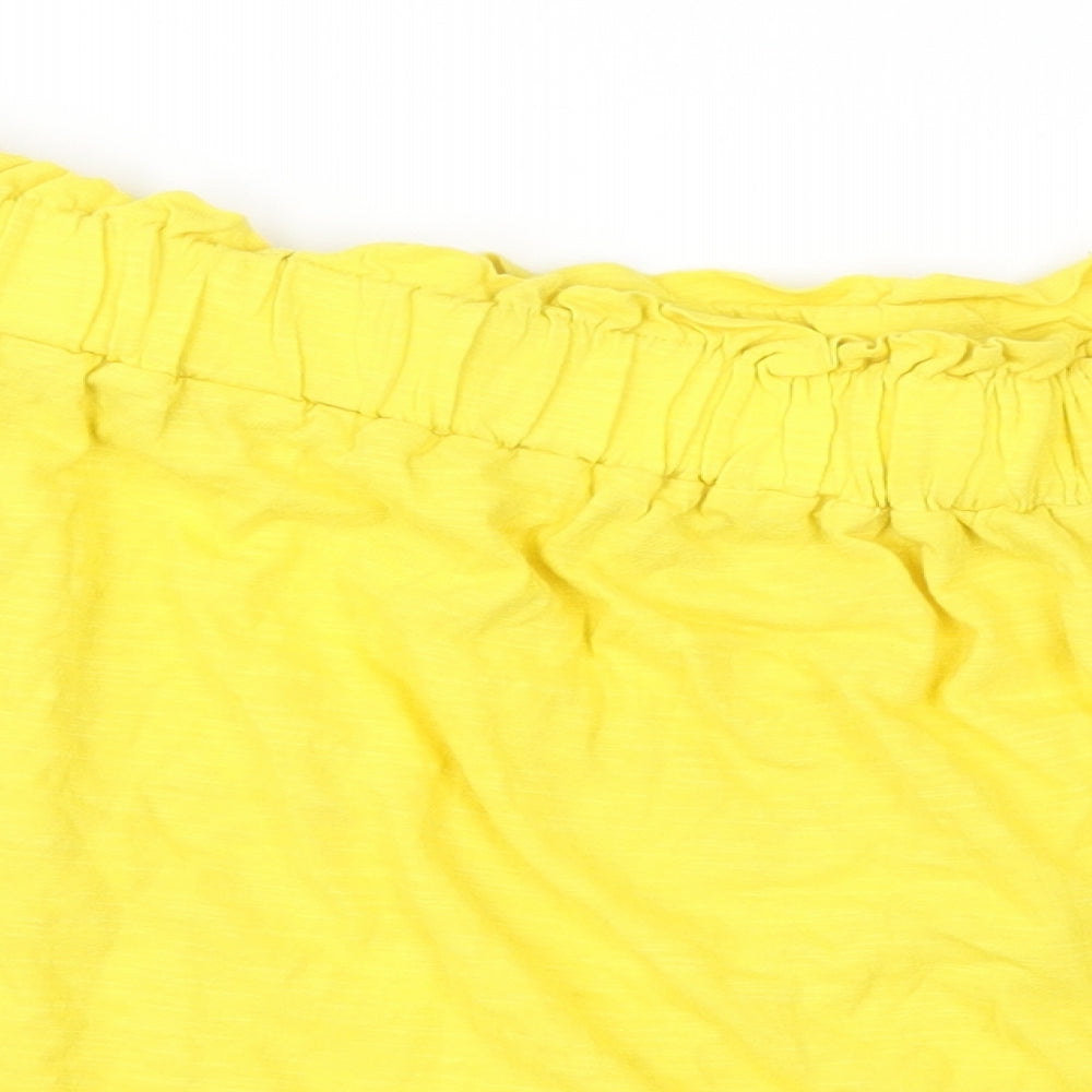 Womens UK Size 12 Select Yellow Basic T-Shirt