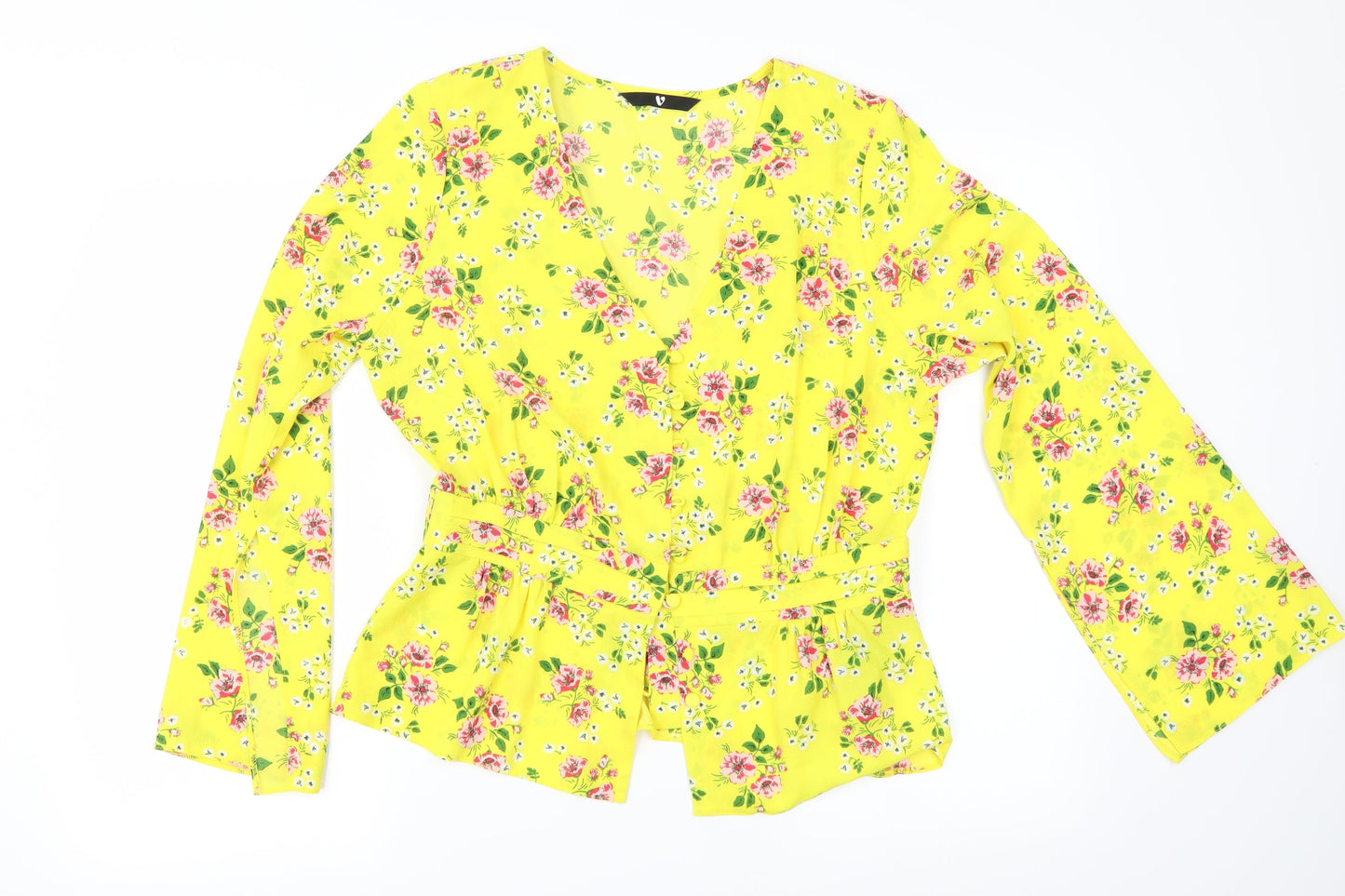 Womens UK Size 12 Very Yellow Basic Blouse
