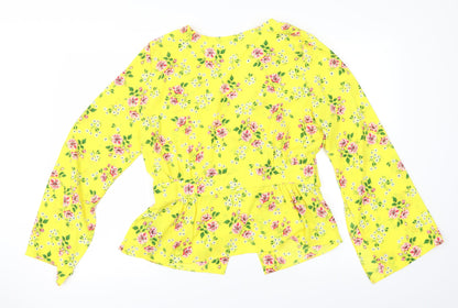 Womens UK Size 12 Very Yellow Basic Blouse