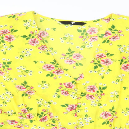 Womens UK Size 12 Very Yellow Basic Blouse