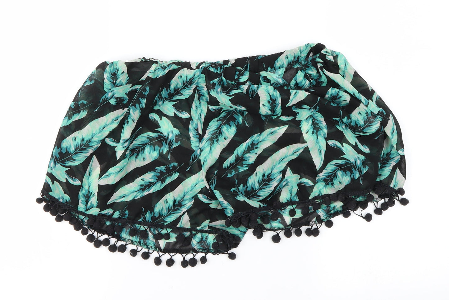 Boohoo Womens Black Floral  Hot Pants Shorts Size L