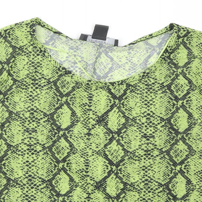 Primark Womens Green Animal Print  Basic Blouse Size M