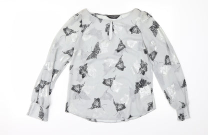 Womens UK Size 6 Dorothy Perkins Grey Basic Blouse