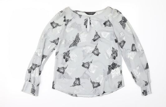 Womens UK Size 6 Dorothy Perkins Grey Basic Blouse