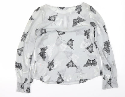 Womens UK Size 6 Dorothy Perkins Grey Basic Blouse