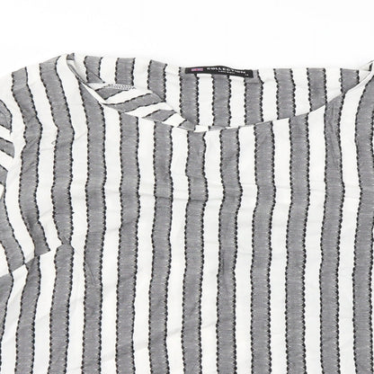 collection Womens Grey Striped  Basic Blouse Size M