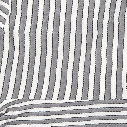 collection Womens Grey Striped  Basic Blouse Size M