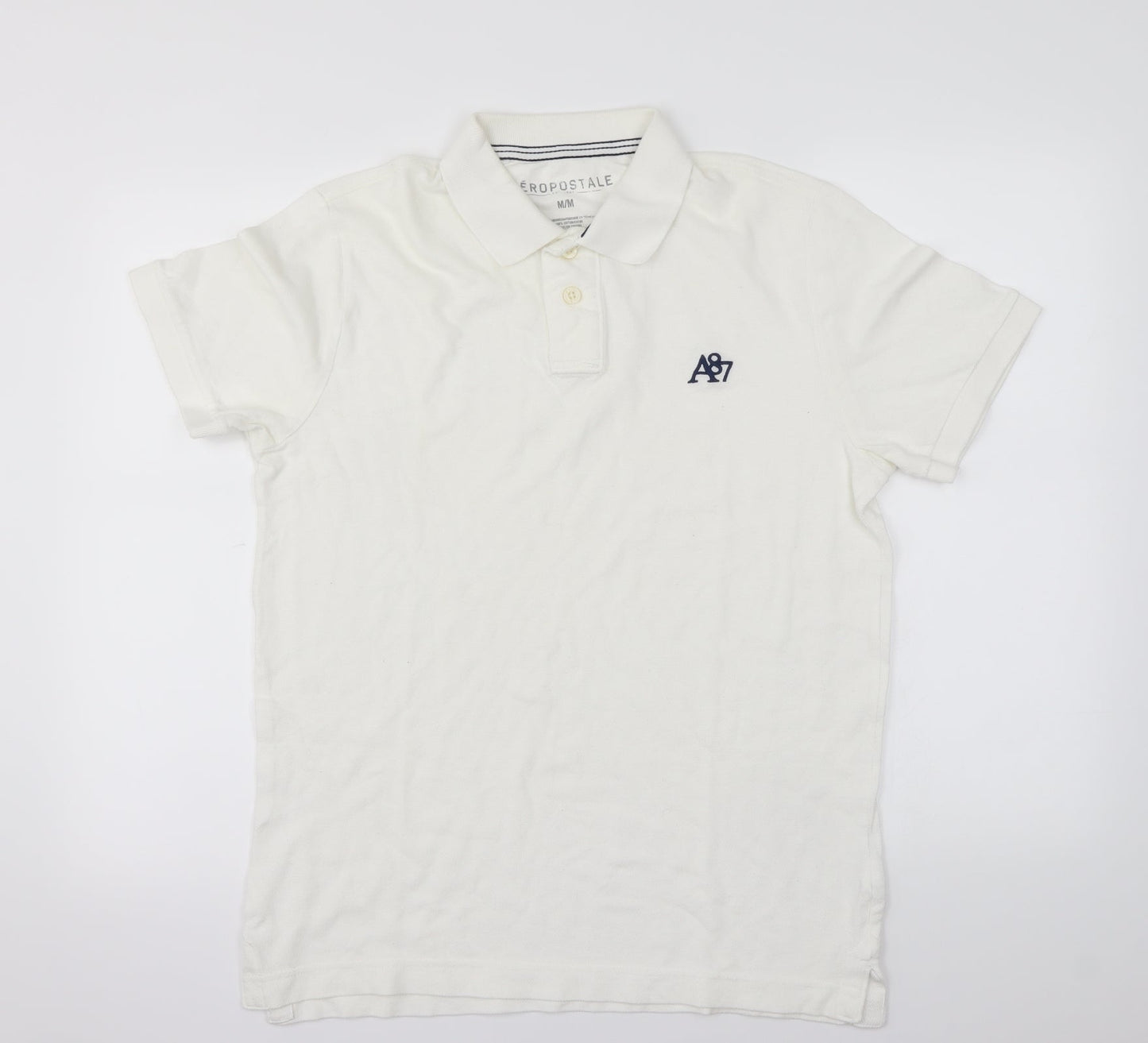 Aeropostale  Mens White    Polo Size M