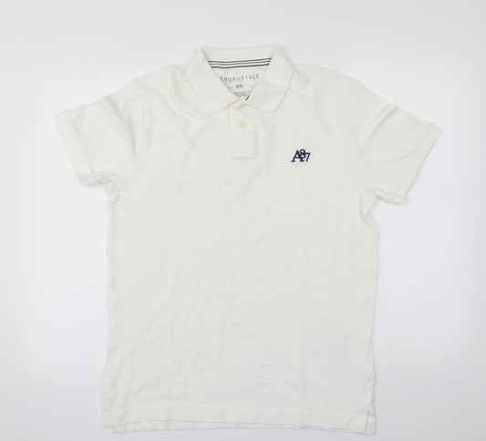 Aeropostale  Mens White    Polo Size M