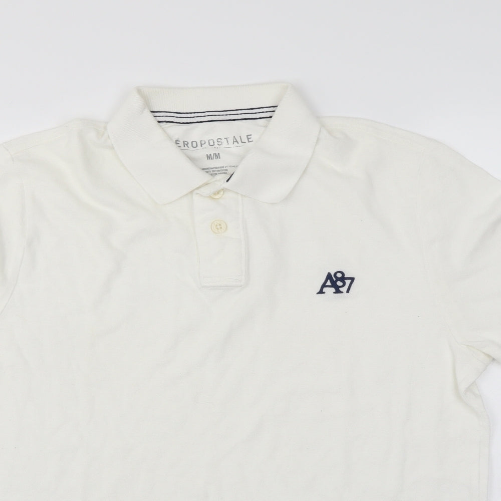 Aeropostale  Mens White    Polo Size M