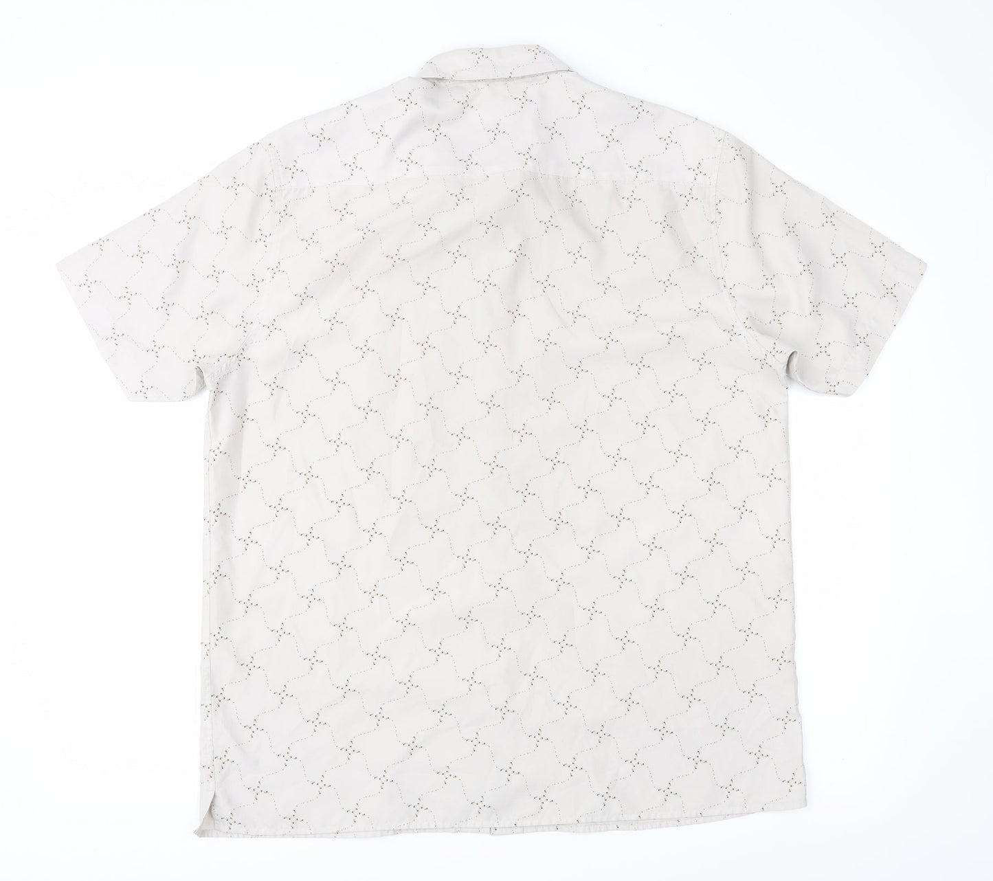 Red Herring Mens Brown Geometric   Button-Up Size L