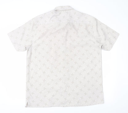 Red Herring Mens Brown Geometric   Button-Up Size L