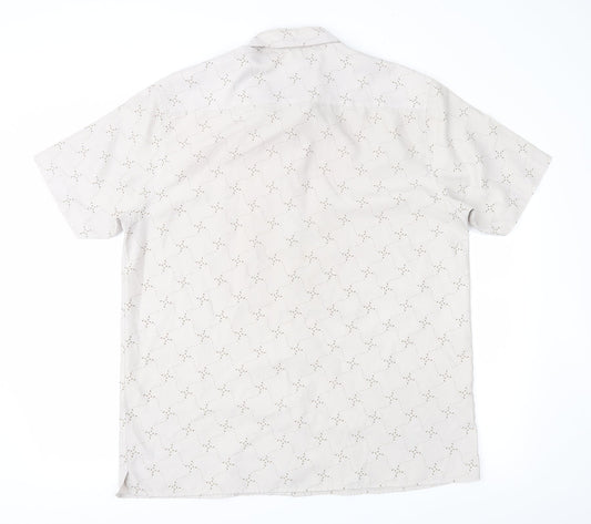 Red Herring Mens Brown Geometric   Button-Up Size L