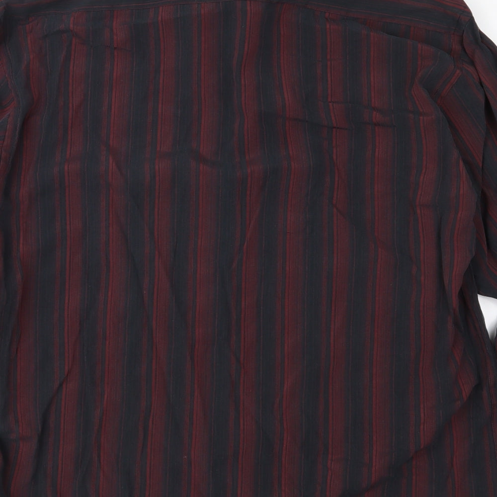 Tom English Mens Red Striped   Button-Up Size L