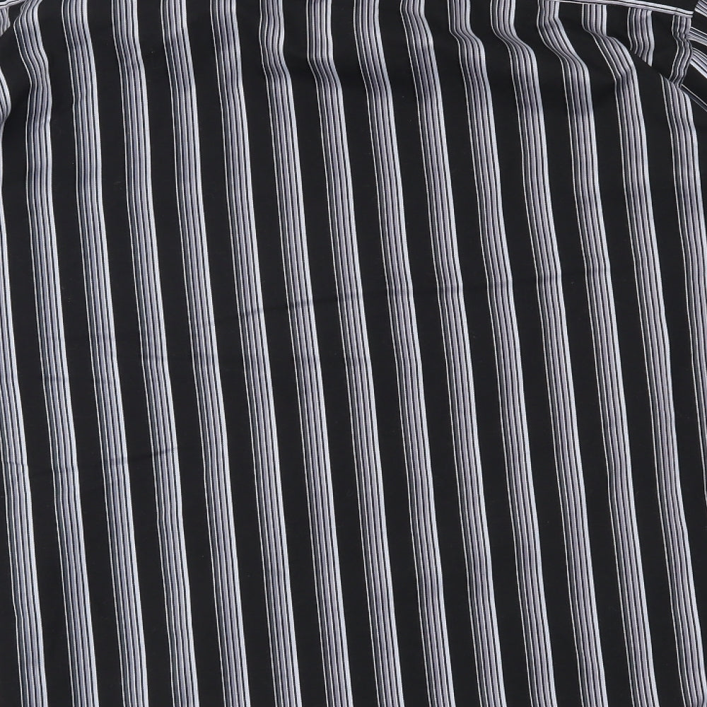 George Mens Black Striped   Button-Up Size L