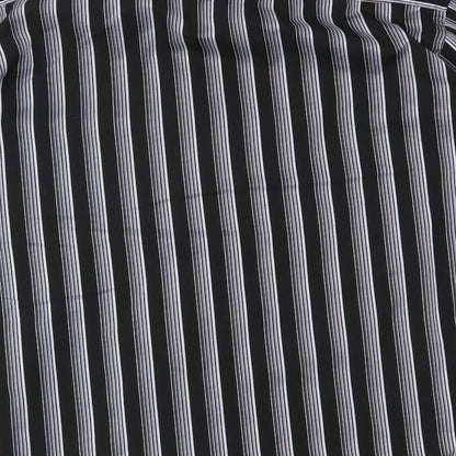 George Mens Black Striped   Button-Up Size L