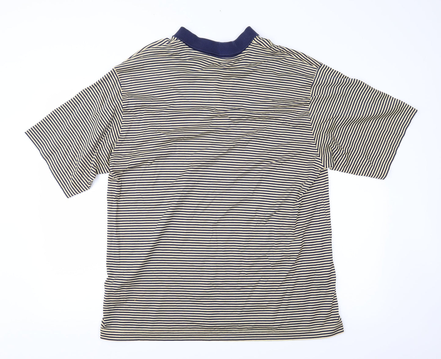 Artorigi Mens Blue Striped Jersey  Polo Size L