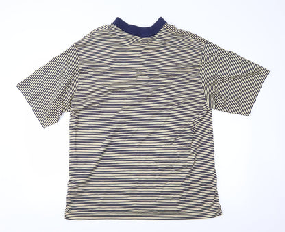 Artorigi Mens Blue Striped Jersey  Polo Size L