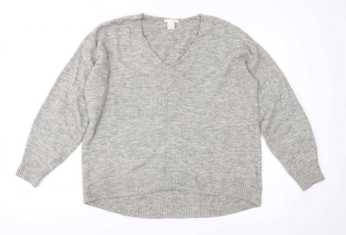 H&M Womens Grey  Knit Pullover Jumper Size S