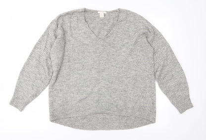 H&M Womens Grey  Knit Pullover Jumper Size S