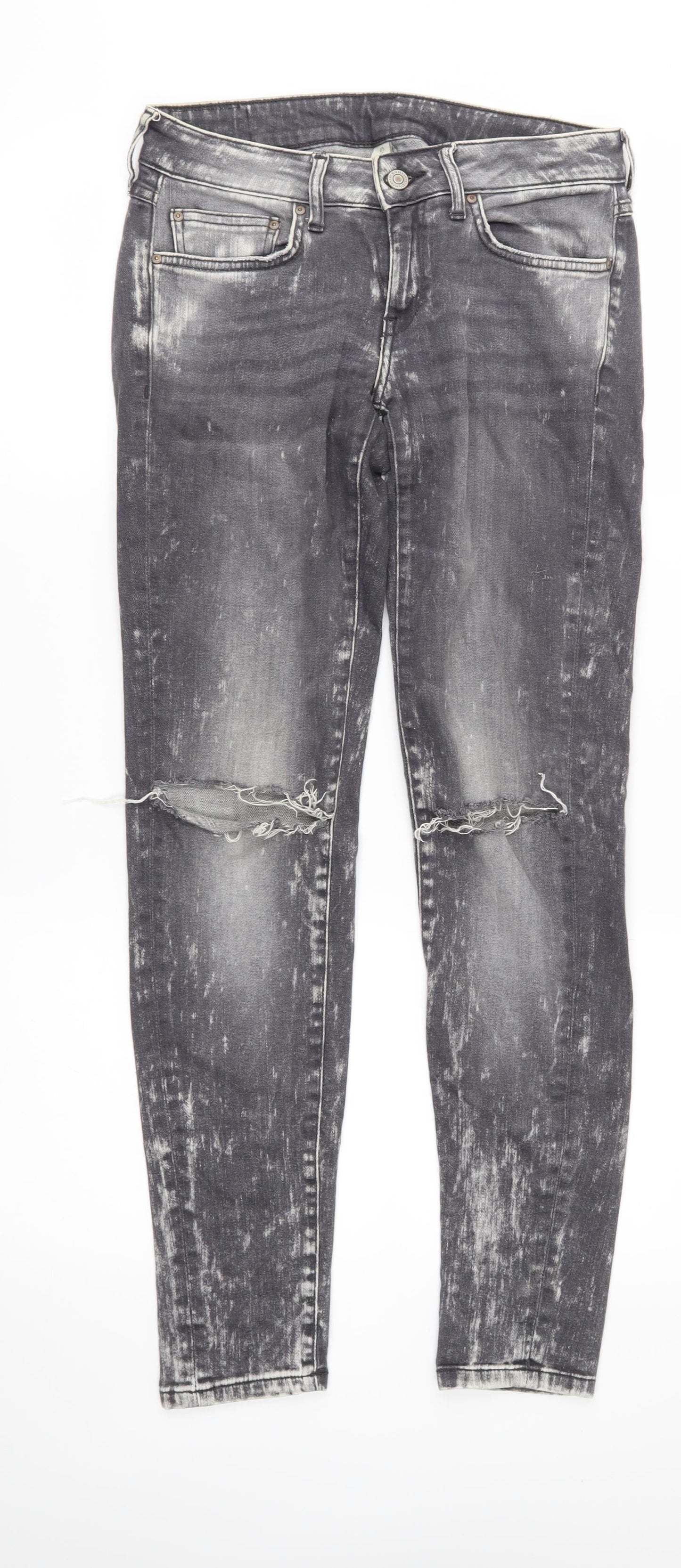 Mango Womens Grey  Denim Skinny Jeans Size 10 L29 in