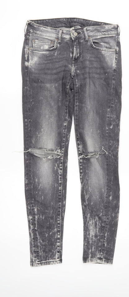 Mango Womens Grey  Denim Skinny Jeans Size 10 L29 in