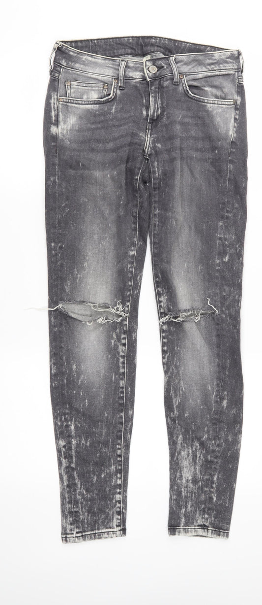 Mango Womens Grey  Denim Skinny Jeans Size 10 L29 in