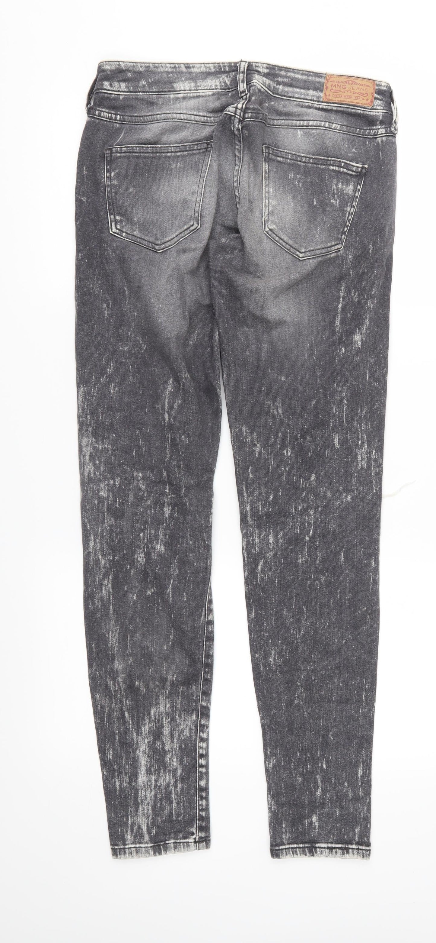 Mango Womens Grey  Denim Skinny Jeans Size 10 L29 in