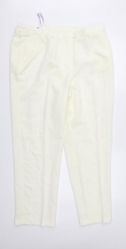 Womens UK Size 18 Afibel Regular Fit  Ivory Trousers