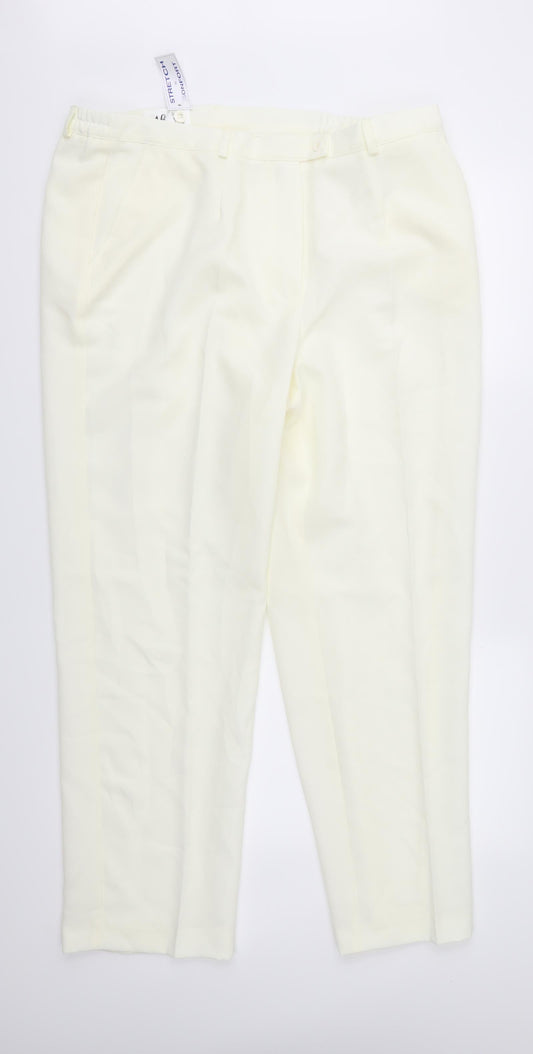 Womens UK Size 18 Afibel Regular Fit  Ivory Trousers
