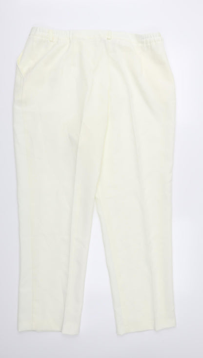 Womens UK Size 18 Afibel Regular Fit  Ivory Trousers