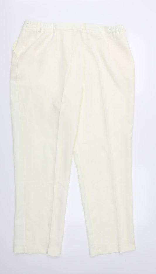 Womens UK Size 18 Afibel Regular Fit  Ivory Trousers