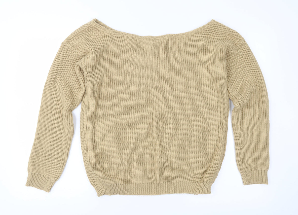 I SAW IT FIRST Womens Brown  Knit Pullover Jumper Size M