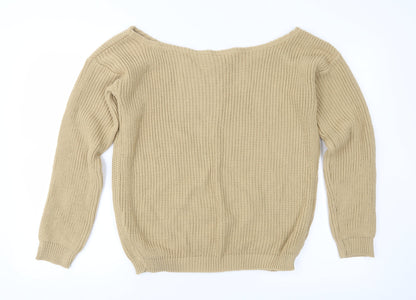 I SAW IT FIRST Womens Brown  Knit Pullover Jumper Size M